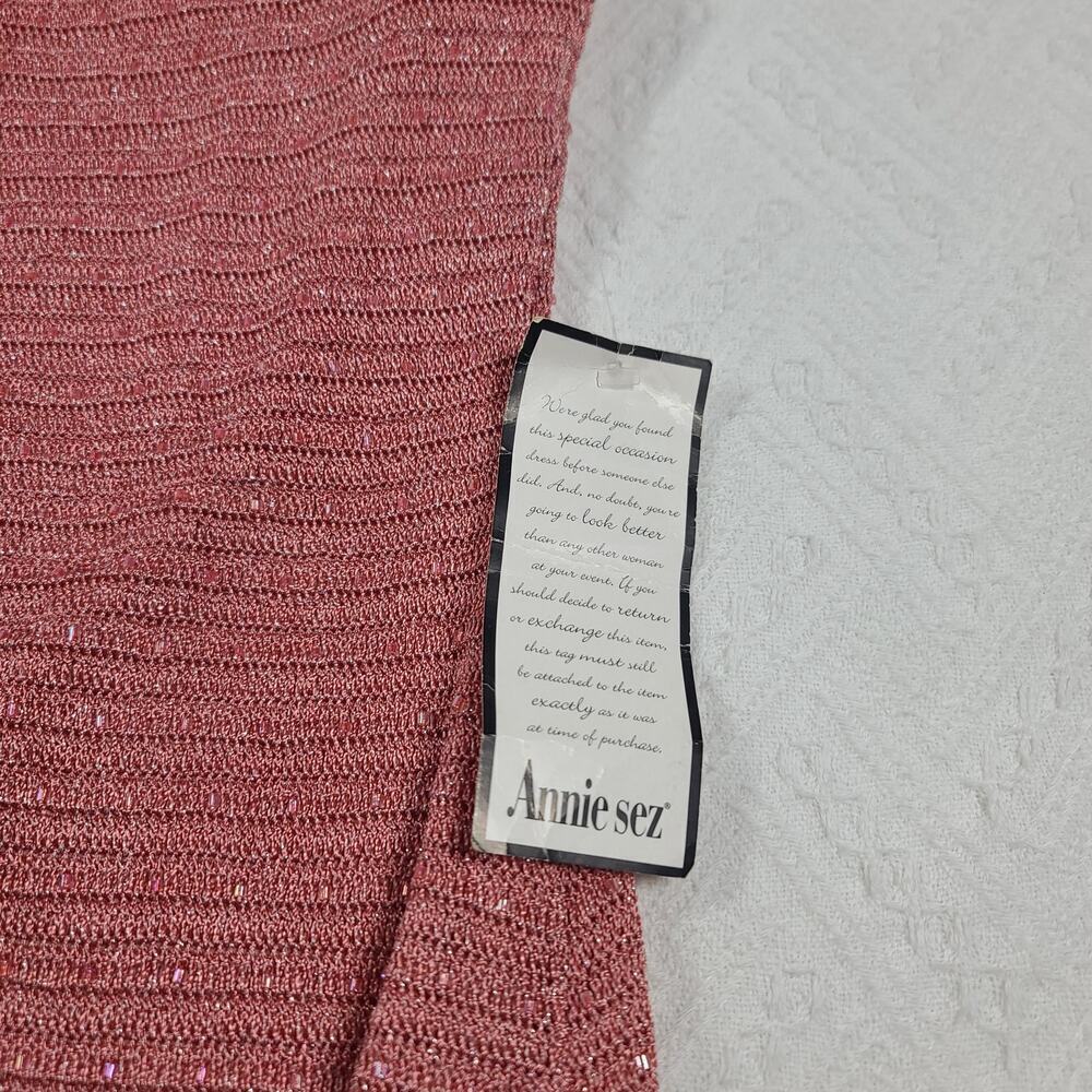 Basix II womens pink crochet beaded halter top dress Size Small Cocktail Party - Picture 7 of 14